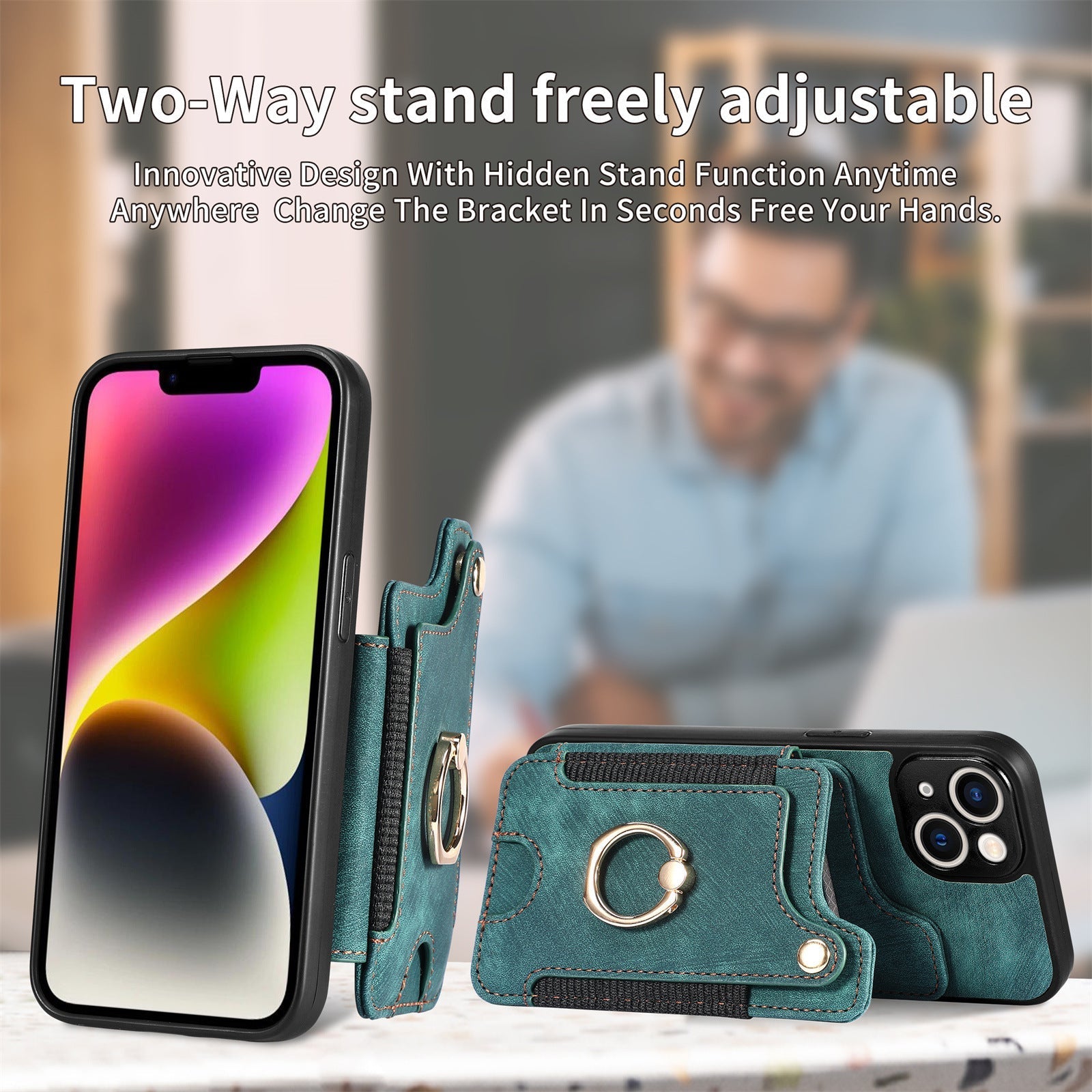 detailing of durable leather phone case design
