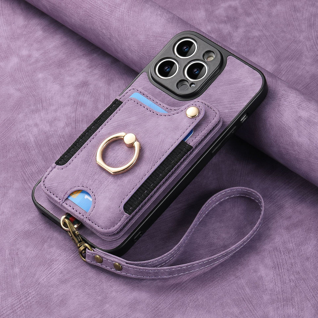 close-up of PU leather phone case features