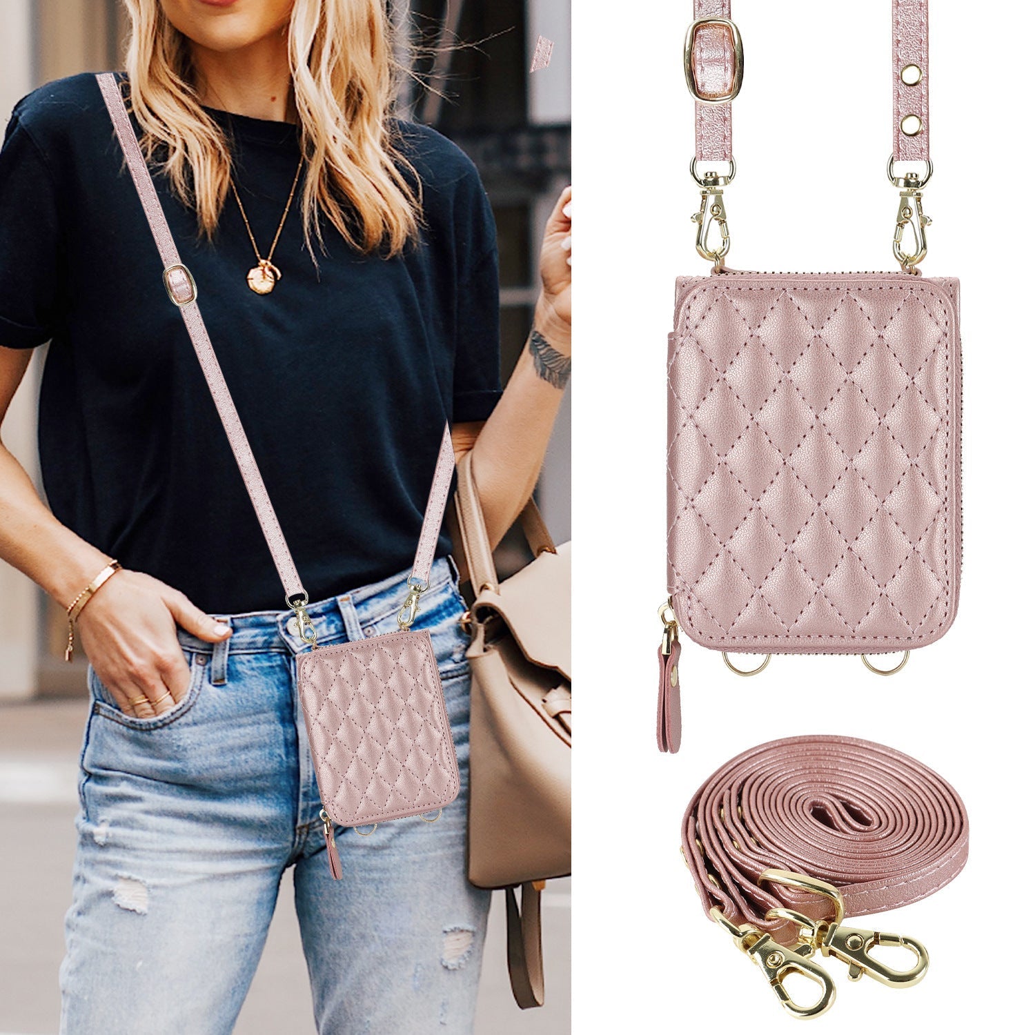 Trendy lavender Samsung Z Flip crossbody case