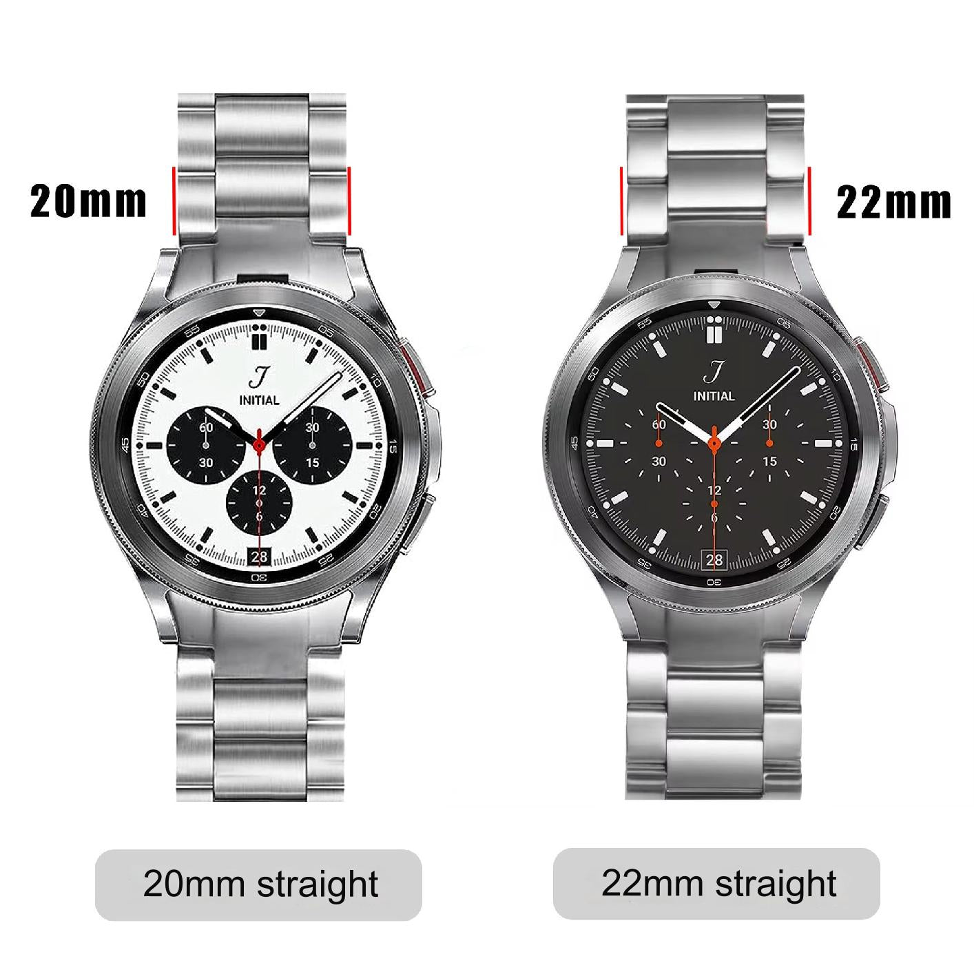 Stylish black stainless steel watch band for Galaxy Watch