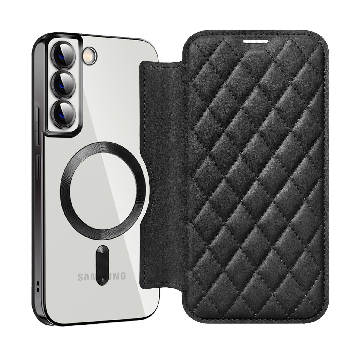 S24 Ultra case with card slots in purple
