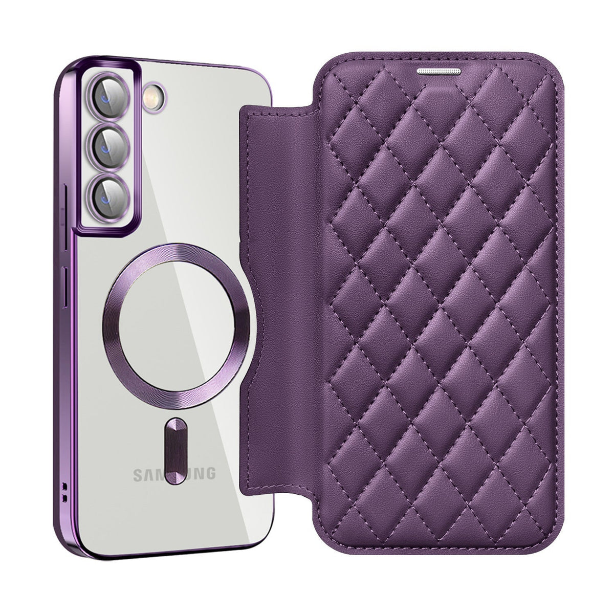 Magnetic flip case showing durable TPU material