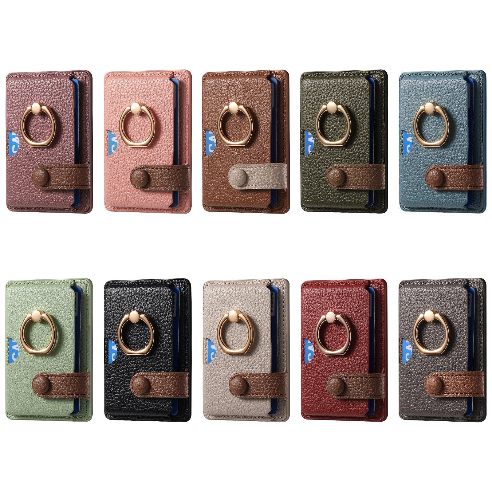 Image of card holder showing khaki grey colour option