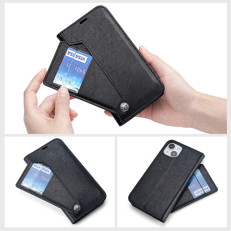 Samsung S24 Wallet Case Durable Faux Leather Material