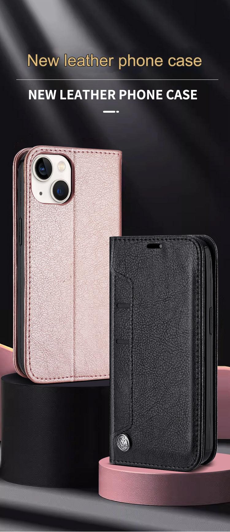 Samsung S24 Wallet Case Light Brown on Table