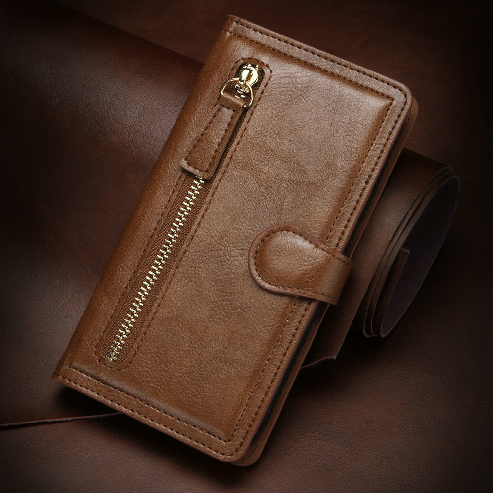 Google Pixel 8 wallet case card holder feature in Orange