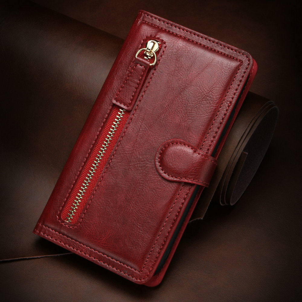Google Pixel 8 wallet case back view in luxurious Brown