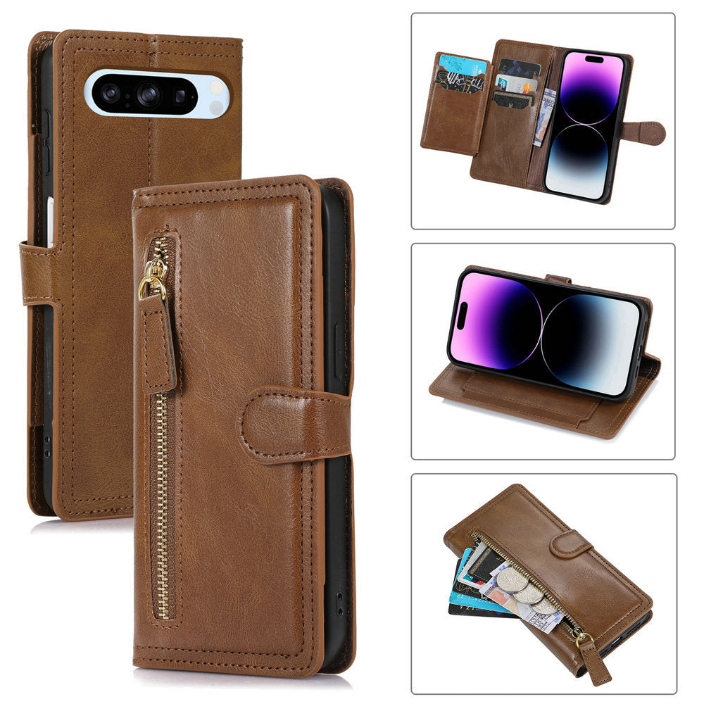 PU leather wallet case for Google Pixel showing vibrant colours