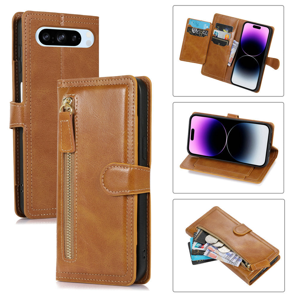 Premium PU leather wallet case for Google Pixel in Black