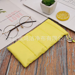 Soft fabric glasses case - green
