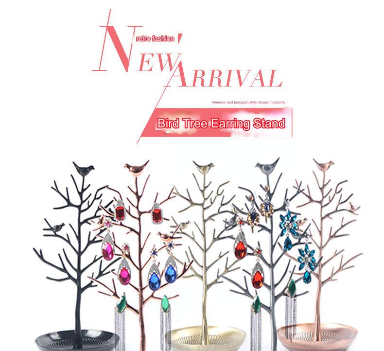 Alloy Tree Jewellery Holder with multiple hooks