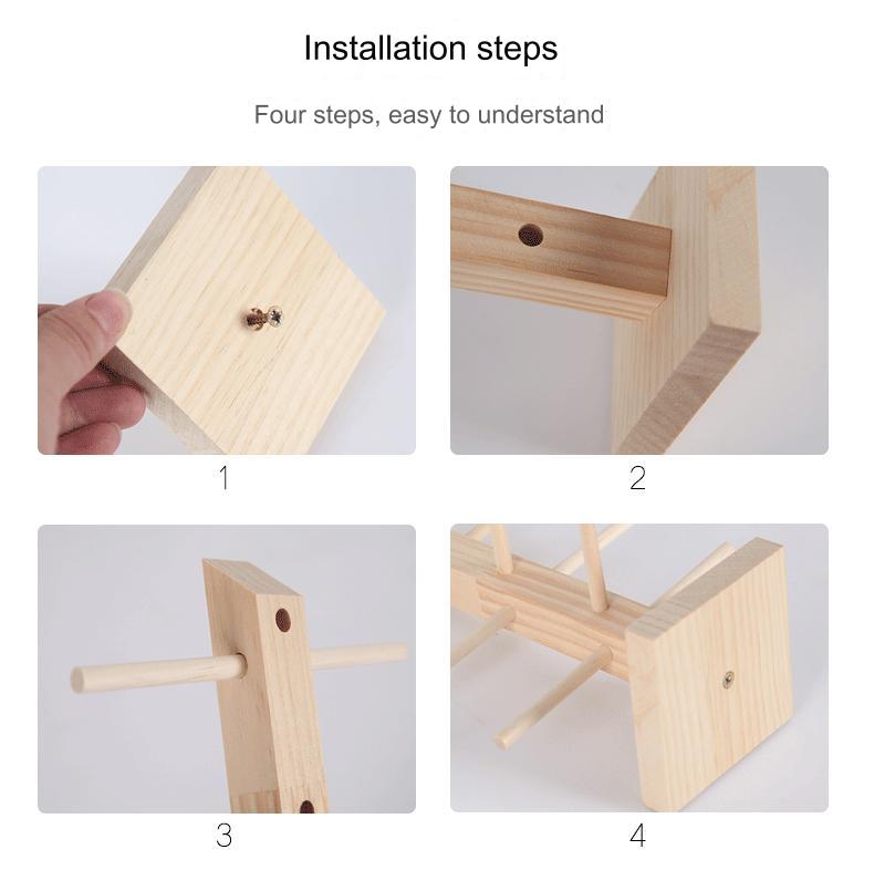 Solid Wood Eyewear Display Stand showcasing sunglasses