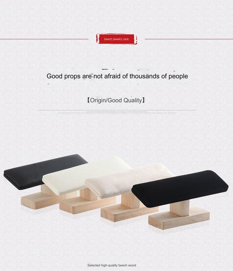 Pine Wood Organizer Displaying Various Accessories