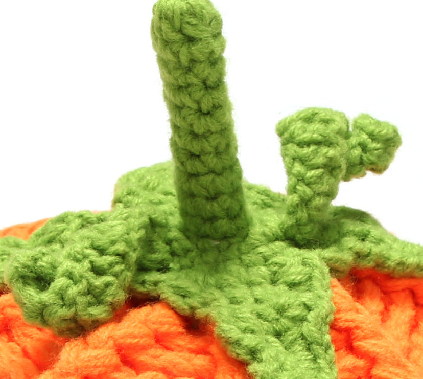 Kids Pumpkin Knit Hat front view