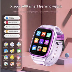 Close-up of kids smartwatch with 4G LTE