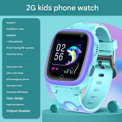 Kids smartwatch in blue showing touchscreen display