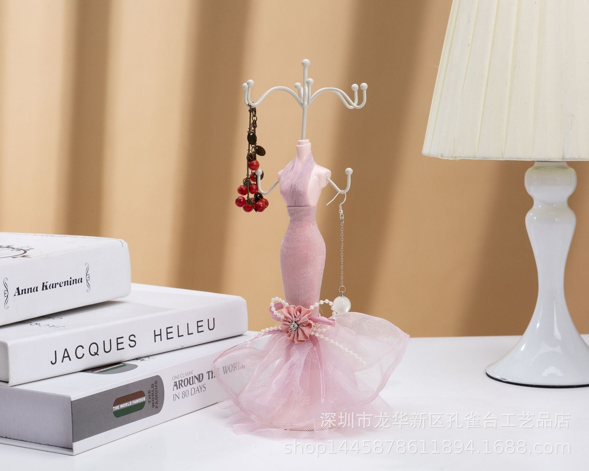 Compact jewelry organizer on a tabletop