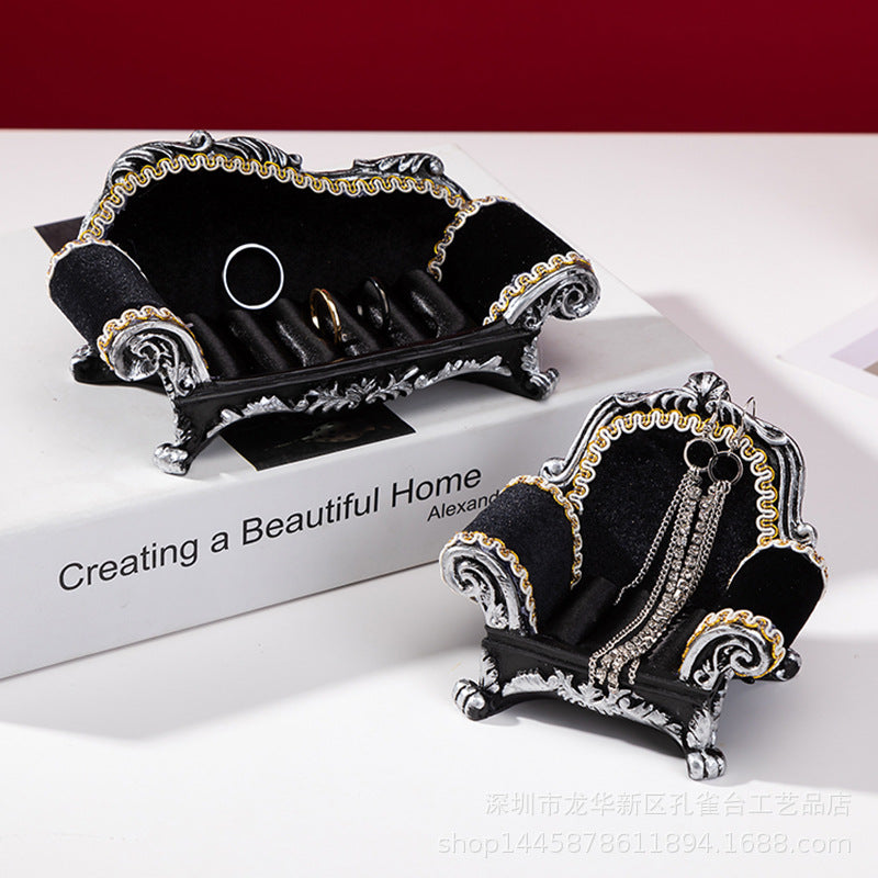 Detailed view of compact resin jewellery storage unit