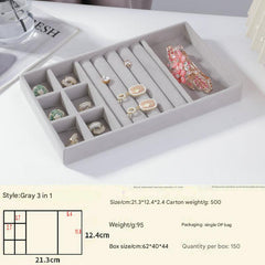 Elegant velvet-lined jewelry organizer tray with rings
