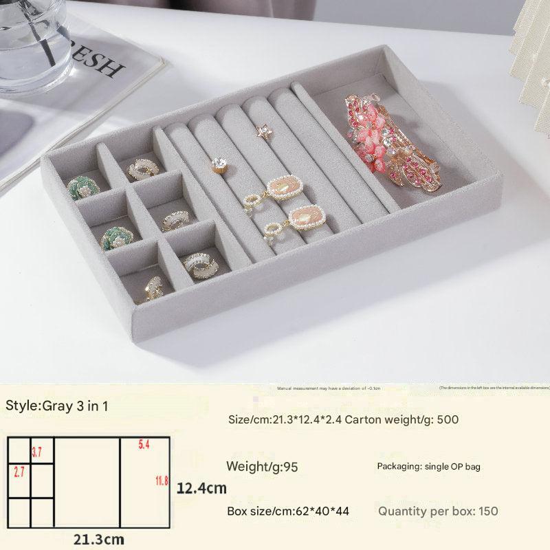 Elegant velvet-lined jewelry organizer tray with rings