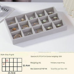 Black wooden jewelry storage and display tray
