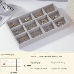 Beige velvet-lined jewelry storage for bracelets