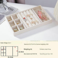 Green velvet jewelry display organizer