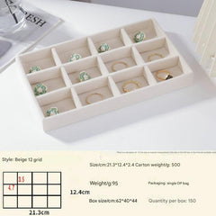 Elegant velvet-lined jewelry organizer tray with rings