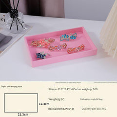 Green velvet jewelry display organizer