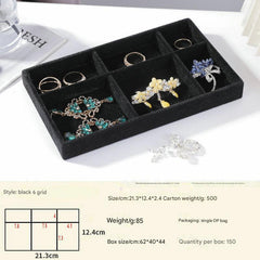 Green velvet jewelry display organizer