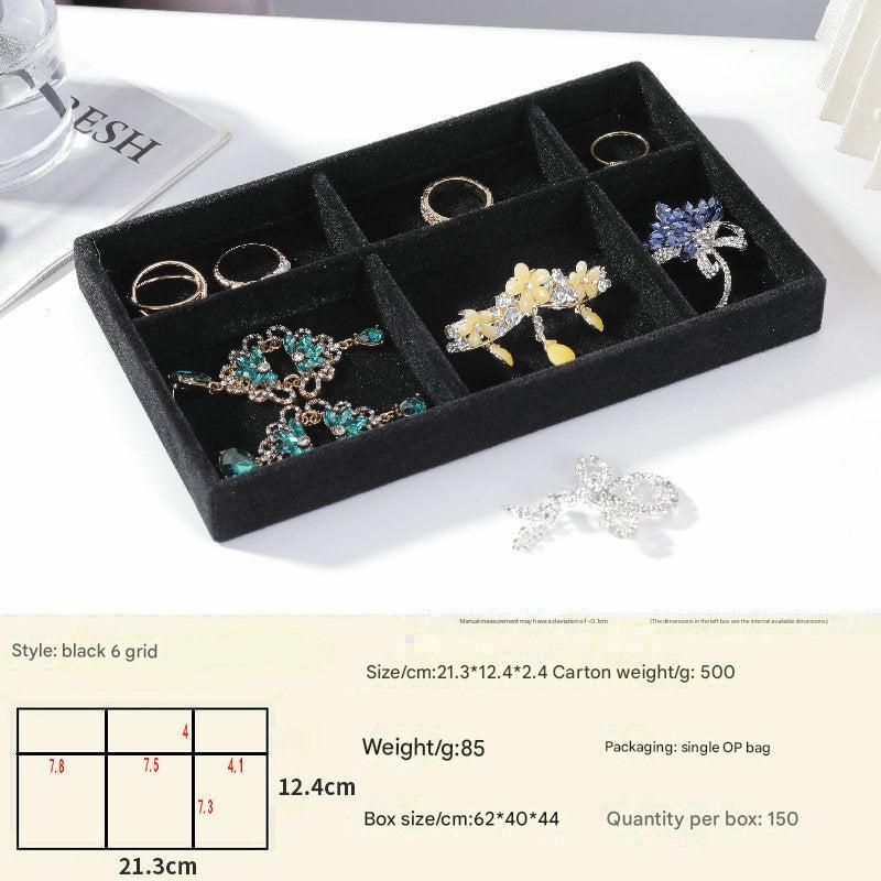 Green velvet jewelry display organizer