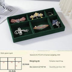 Elegant velvet-lined jewelry organizer tray with rings