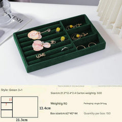 Black wooden jewelry storage and display tray