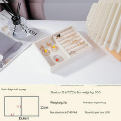 Beige velvet-lined jewelry storage for bracelets