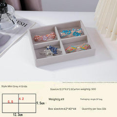 Black wooden jewelry storage and display tray