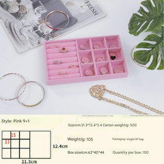 Black wooden jewelry storage and display tray