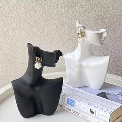Elegant Resin Mannequin Jewelry Stand black finish