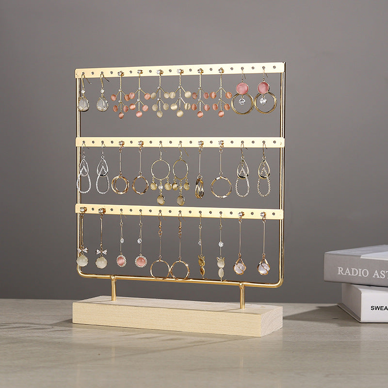 Iron Earring Rack with Earrings Displayed