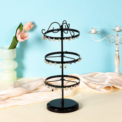 Stylish white earring display organiser