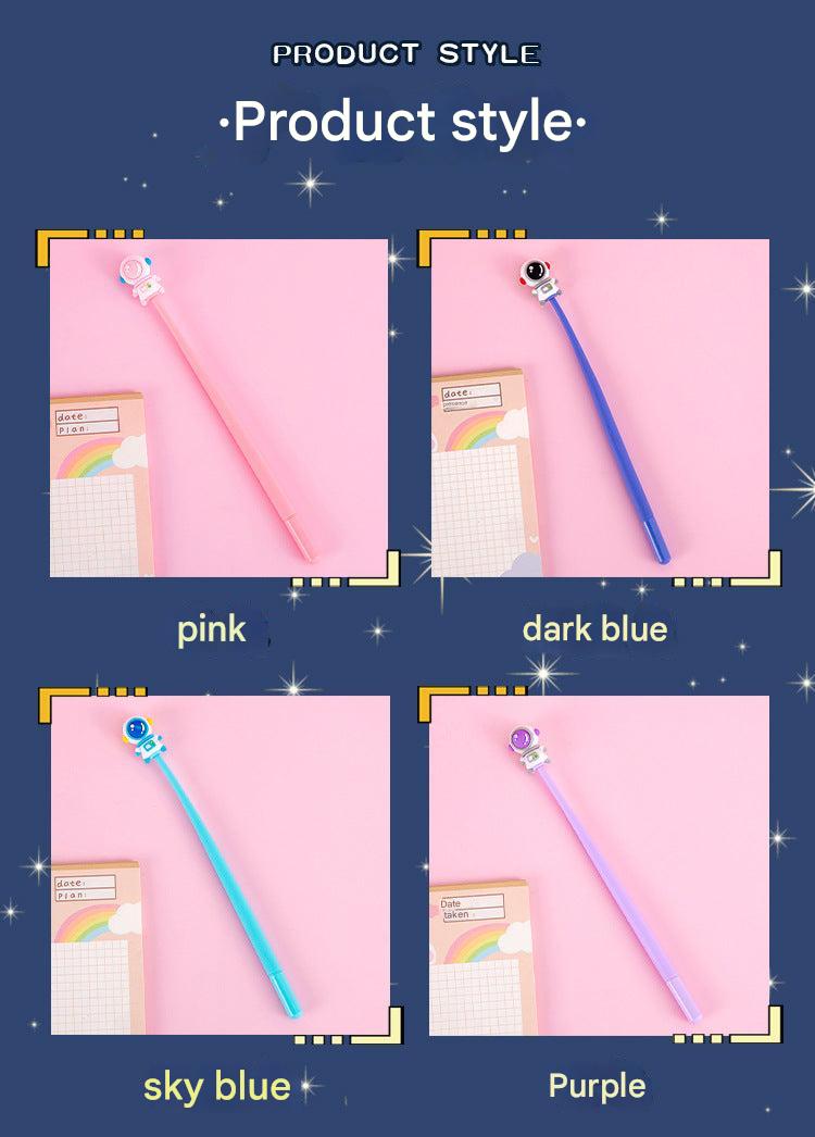 Light blue astronaut gel pen with silicone grip