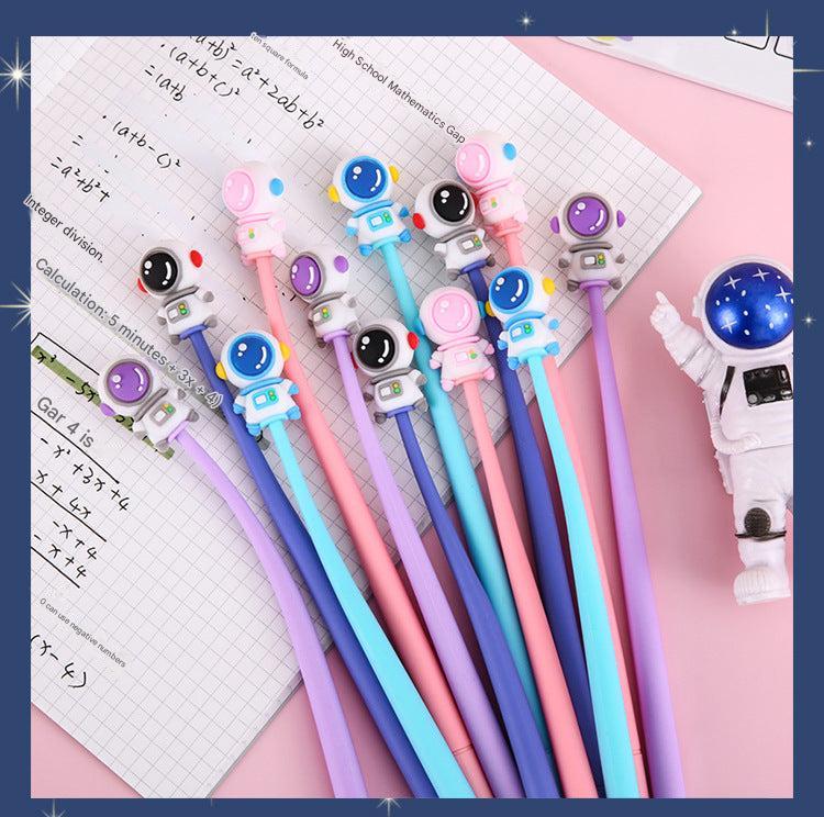 Light blue astronaut gel pen with silicone grip