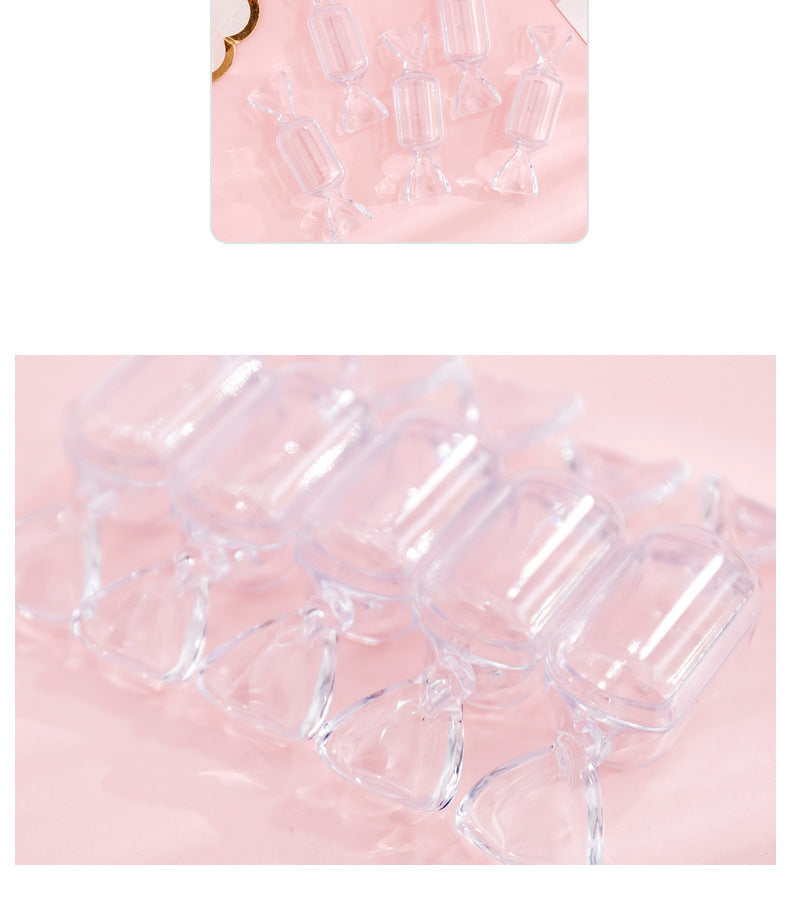 Mini Transparent Candy-Shaped Storage Box for Rings