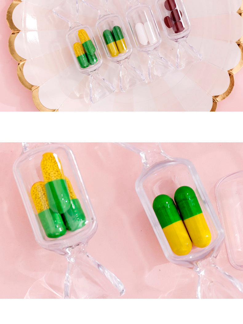 Cute Candy-Shaped Storage Box on White Background