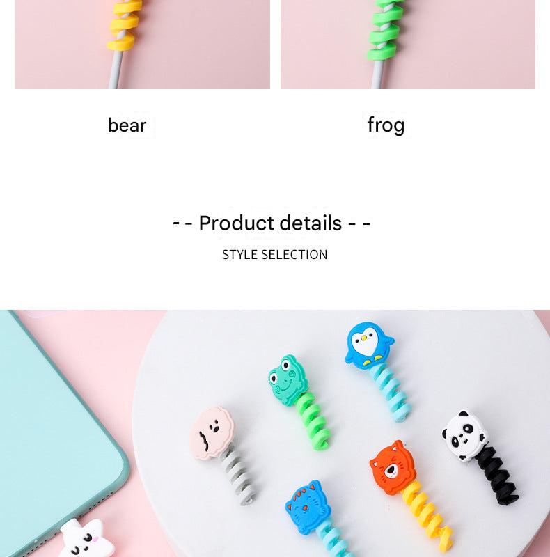 Cartoon animal cable organizer penguin design