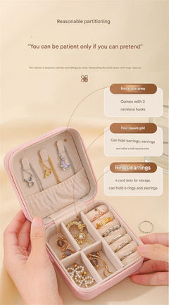 Compact Jewelry Organizer in blue with accessories