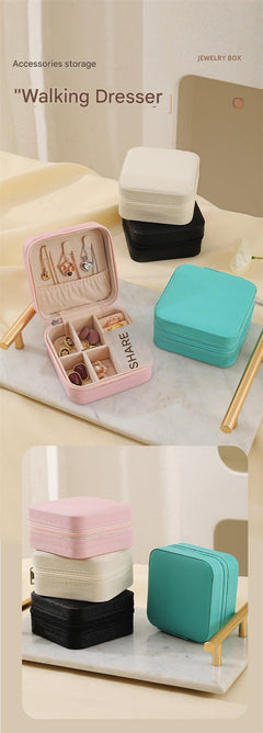 Compact Jewelry Box in pink with earrings