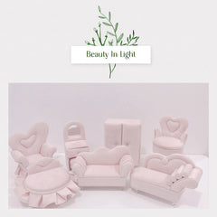 Gift set featuring miniature velvet sofa and armchair