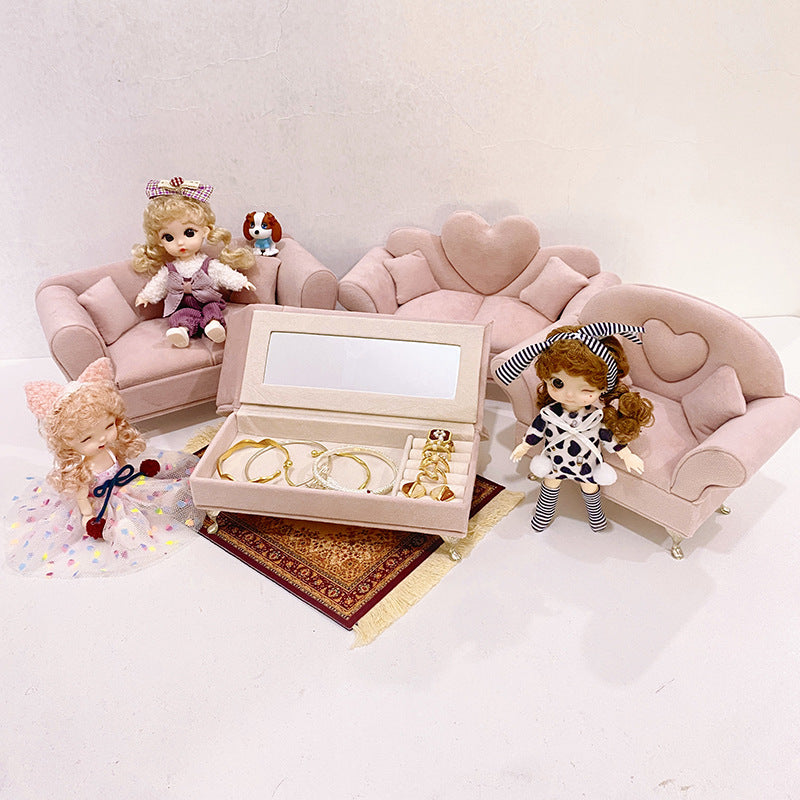Customisable Velvet Jewelry Box with compartments