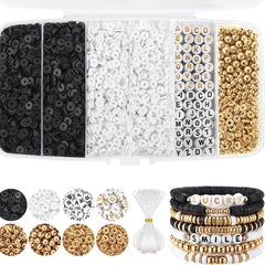 Assorted soft clay beads with included strings