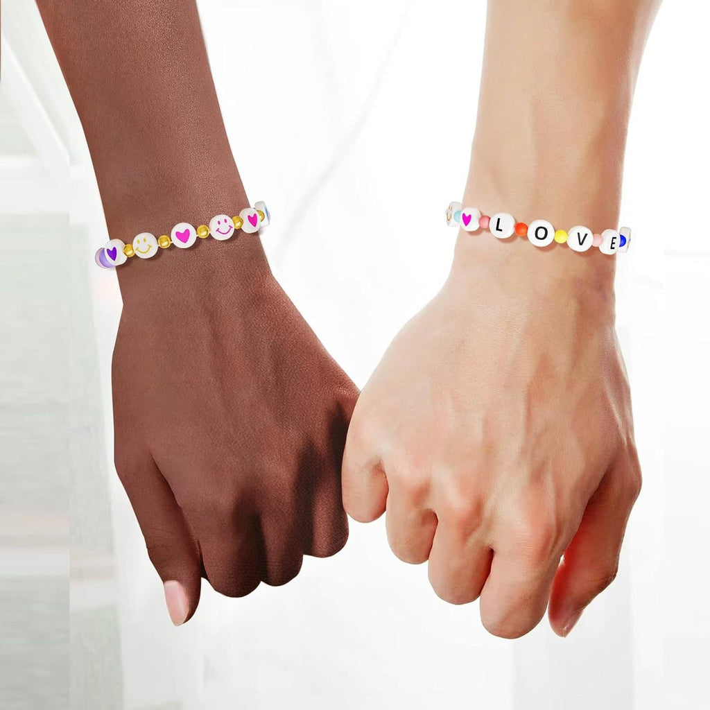 Close-up of colorful acrylic beads for crafting